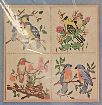 GOLDEN BEE #60203 Birds Patchwork Picture Counted Cross Stitch Kit - NEW - Image 1 of 4