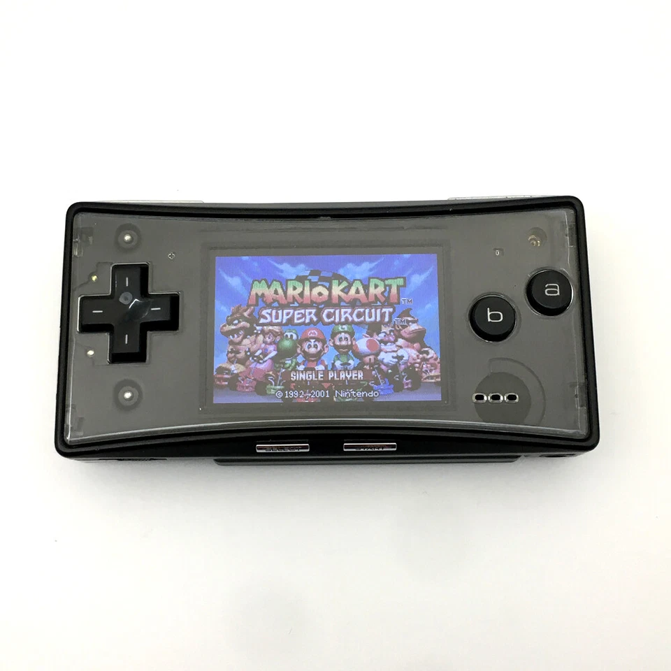 Cuerpo negro con placa frontal transparente usado Nintendo Game Boy Micro GBM consola de juegos Foto 1 de 4