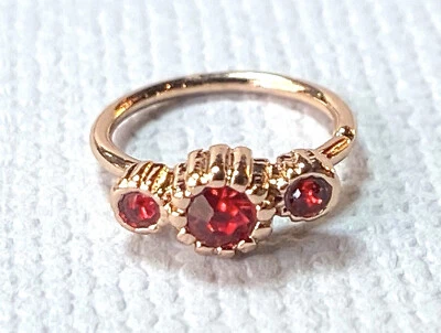 1pc Rose Gold Three CZ Gem Hoop Nose / Cartilage Ring Rook Daith Helix Tragus  - Image 1 of 4
