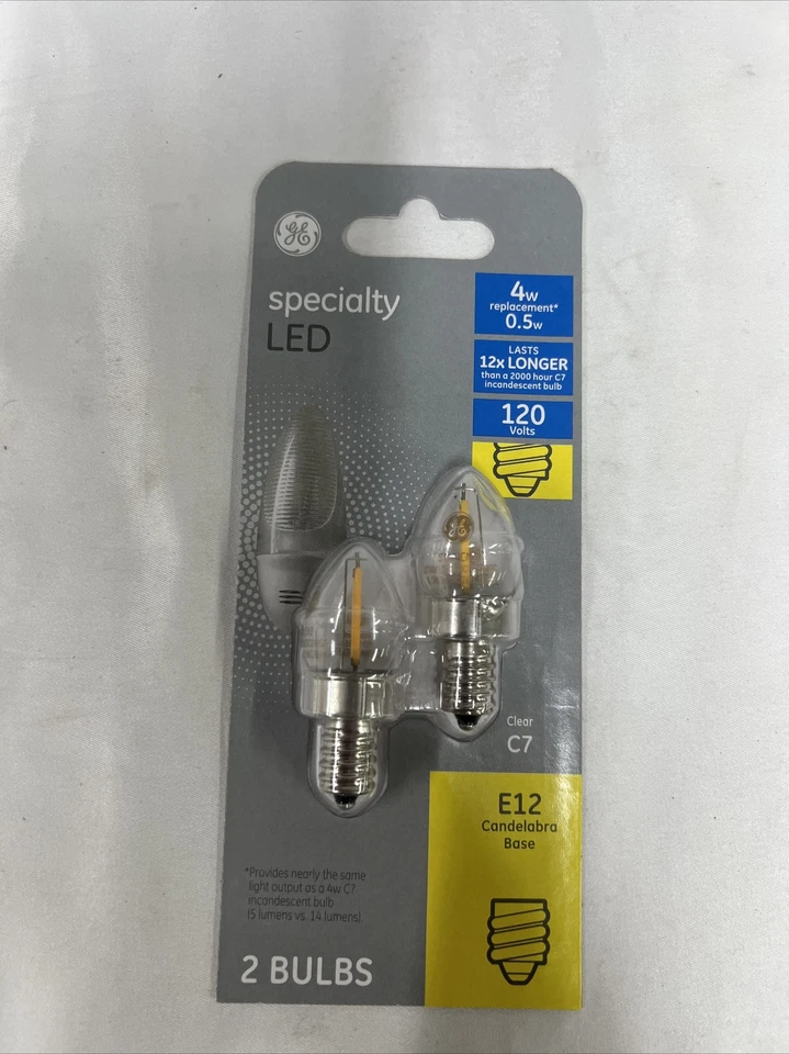 GE 93129196 LED E12 Candelabra Base Clear C7 4W Replacement Specialty Bulb - Image 1 of 1