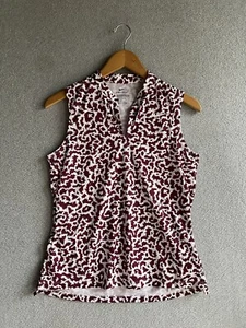 Nike Dri-Fit Women’s S Standard Fit Sleeveless V Neck Animal Print Purple Shirt - Picture 1 of 7