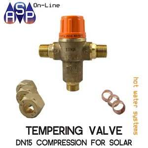 TEMPERING VALVE FOR SOLAR SYSTEM - DN15 COMPRESSION WITH OLIVE - PART# TV15S - Picture 1 of 3
