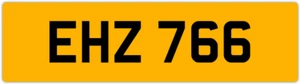 EHZ 766 E 3x3 PLACA DE MATRÍCULA PRIVADA SIN FECHA EMM EMMA EVE EVA EUAN ERIC ELA ED - Imagen 1 de 1