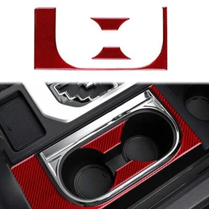 Cubierta de panel portavasos de agua roja pegatina de fibra de carbono para Toyota Tundra 14-2021 - Imagen 1 de 7