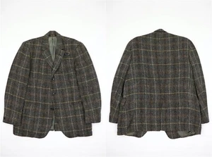 DAKS Vintage 80s Tartan Heavy Tweed Wool Sport Coat Blazer Jacket Size fits 50 - Picture 1 of 17