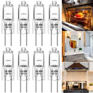 G4 12 Volt 20W Halogen Light 280 Lumens Cooker Hood Bulbs 2 Pin Clear Lamps New - Picture 1 of 12