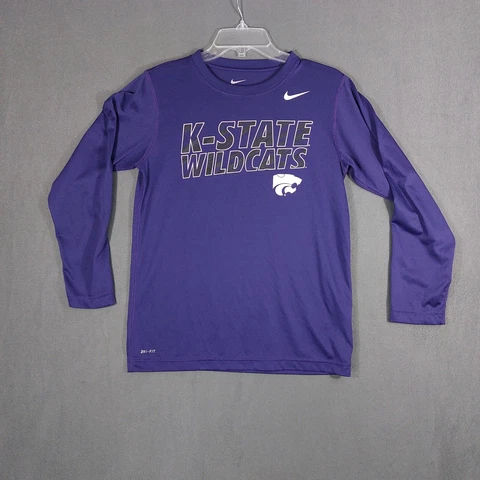 Kansas State Wildcats Shirt Youth Large Purple Black Nike NCAA K State Logo Cover