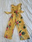 Patpat Toddler Girl Jumpsuit, Yellow Floral Print Size 2T