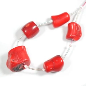 AAA++ Cuentas sueltas de 5,5" con forma de mezcla de coral rojo natural para joyería - Imagen 1 de 3