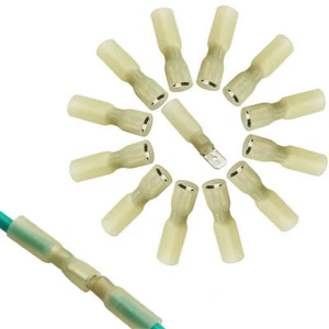 100X Yellow AWG 12-10 Heat Shrink Male & Female Spade Wire Connectors Terminals - Picture 1 of 6