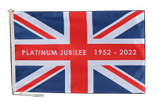 Elizabeth II Platinum Jubilee Union Jack Dates 3'x2' Rope & Toggle Flag ONE ONLY