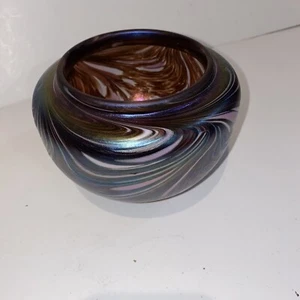 KUNSTGLASSCHALE geblasenes Glas Andre Piasso Made in England - Bild 1 von 9