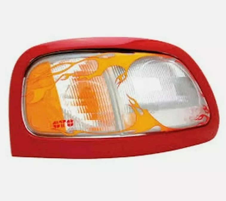 1997-2002 Ford Expedition GTS Clear with Flames Headlight Covers Flamed - Image 1 of 1