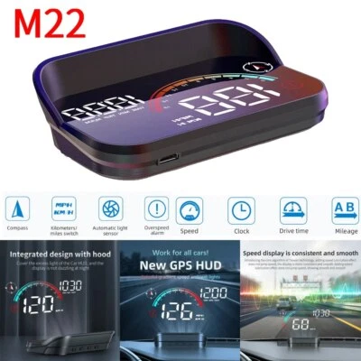 M22 Speedometer GPS HUD On-board Computer Projector Head Up Display Time Compass - image 1 of 4