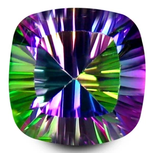 5.10 ct Pretty AAA+ Cushion Shape (10 x 10 mm) Multi Color Mystic Blue Topaz - Picture 1 of 1