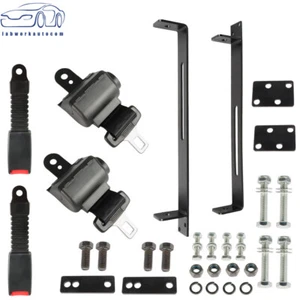 For EZGO Yamaha Club Car Seat Belts And Bracket Kit 2-Retractable Golf Carts - Picture 1 of 12