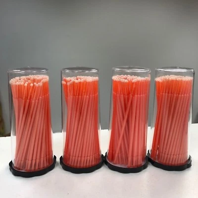400 (4 Kegs) Orange Micro Brush Lash Tools Regular Tips, Brushes Eyelash Makeup - Image 1 of 4