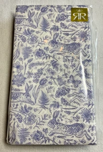 ROBERTS AND REID Guest Towels Napkins (32) BLUE BUNNY FLOWERS 13 X 15.75 NIP - Picture 1 of 2
