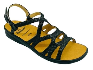 Ganter Flecht-Leder Sandalen Aktiv Laufsohle Schwarz Schmale Form - Bild 1 von 5