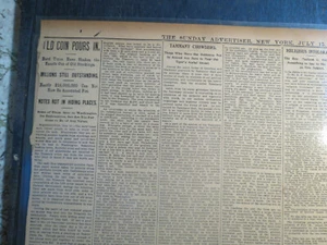 Numismatic Coins History Newspaper 1896 OLD COINS POUR IN NOTES ROT IN HIDING  - Picture 1 of 2