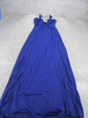 Maxi Vestido Le Chateau Mujer 9 Azul Halter Sin Mangas Tachonado Midi NUEVO Foto 1 de 4