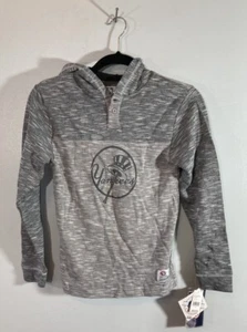 New York Yankees 2 Button Pullover Hoodie Gray Size Small Youth - Picture 1 of 3