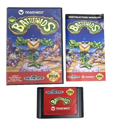 Battletoads (Sega Genesis, 1991) - Case, Manual, Cartridge Amazing Condition - Image 1 of 3