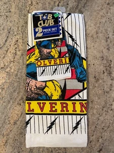 Vintage 1993 Tub Club 2 Piece Towel & Wash Cloth Set - Marvel - Wolverine - Picture 1 of 6