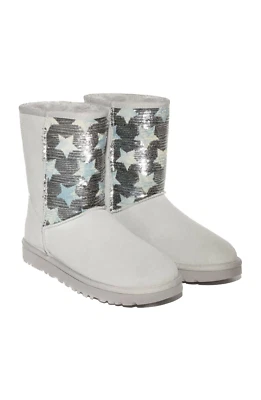Botas Ugg Australia Clásicas Cortas Lentejuelas Estrellas Botines Gris Violeta 5 seminuevas Foto 1 de 4