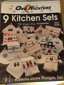 Cross Stitch Patterns: ONE NIGHTERS (J Crews) #418 9 Kitchen Sets - Picture 1 of 1
