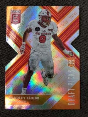 2018 Elite Draft Picks Status Orange Die Cut Bradley Chubb #119 Denver Broncos - Image 1 of 2