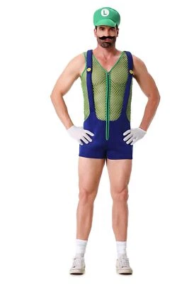 Halloween Juegos con disfraces Para hombres Anime Super Luigi Bros Mono Hueco Monos Disfraz Foto 1 de 4