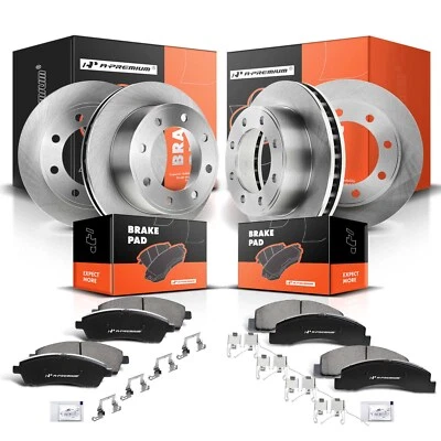 Rotores de freno de disco delanteros y traseros y pastillas de freno para Ford F-350 Super Duty 1999-2004 Foto 1 de 4