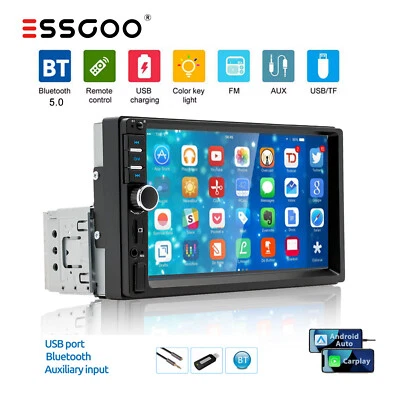 AUTORADIO 1 DIN 7 POLLICI STEREO AUTO TF Apple Carpaly AUX USB BLUETOOTH RADIO - Immagine 1 di 4