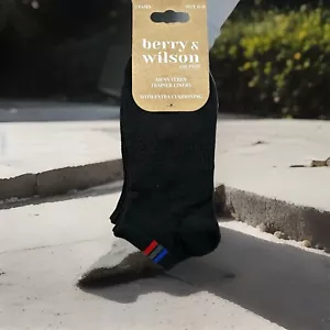 6 PAIRS BERRY & WILSON PERFORMANCE TERRY TRAINER LINERS / SOCKS EXTRA CUSHIONING - Picture 1 of 8