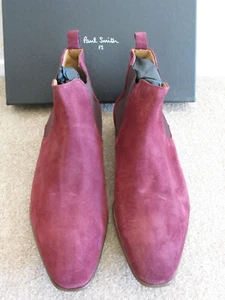 NIB PAUL SMITH ITALY Suede Chelsea Purple Ankle Boots UK 10.5 EU 44.5 US 11.5 - Picture 1 of 5