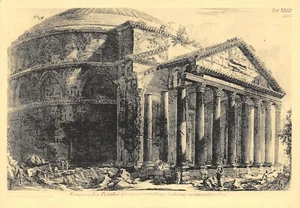 A842) ROMA IL PANTHEON DALLE STAMPE DI G. B. PIRANESI. VIAGGIATA. - Picture 1 of 2