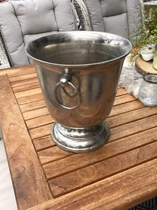 Sektkühler/Sektkübel - Metall - Wein, Champagner, auch Bier Silber 25/27,5 cm - Bild 1 von 7