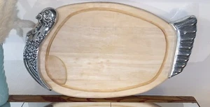 Wood & Pewter Turkey Platter/ Hors D’oervres Platter - Picture 1 of 6