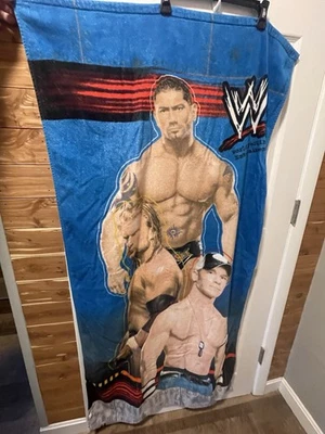 WWE Graphic Beach Towel John Cena, Triple H, David Bautista 2008 30x60 *Read* - Image 1 of 4
