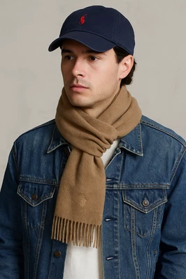 Bufanda vintage Polo Ralph Lauren Italia 80 % lana de cordero flecos tostados Y2K  Foto 1 de 4