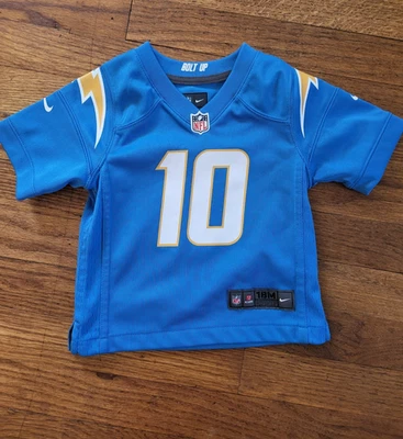 Camiseta Justin Herbert Bebé Niño 18M Meses CARGADORES #10 Nike On Field Azul D1 Foto 1 de 4