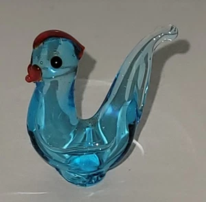 Vintage Blown Glass Blue Bird Home Office Decoration Collectible - Picture 1 of 5