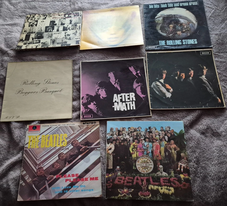2 x BEATLES & 6 x ROLLING STONES & 3 X KINKS 1 x THE WHO LP  SLEEVES ONLY - Image 1 of 4