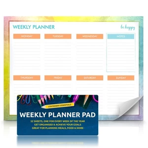 Weekly Planner Pad for Scheduling & Time Management, 52 Sheets - Picture 1 of 9