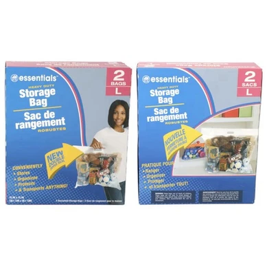 4 bolsas de almacenamiento domésticas grandes de alta resistencia con doble cremallera sello bolsa de 15" x 15" Foto 1 de 2