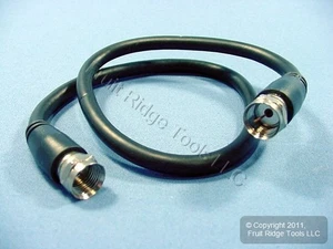 Câble vidéo coaxial 18" noir Leviton RG59 75 ohms C5851-1E - Photo 1/5