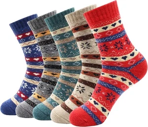Wool Socks for Women, Cozy Thermal Fall Winter Hiking Medium-Large, Nym-001 - Picture 1 of 6