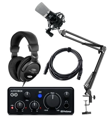 Presonus AudioBox GO Mobile Podcast Set: Interface, Mic, Kopfhörer, Arm & Kabel - Bild 1 von 4