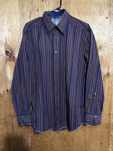 Robert Graham Hemd Gr. L Southwestern gestreift Blumen Flip Cuff mehrfarbig - Bild 1 von 11